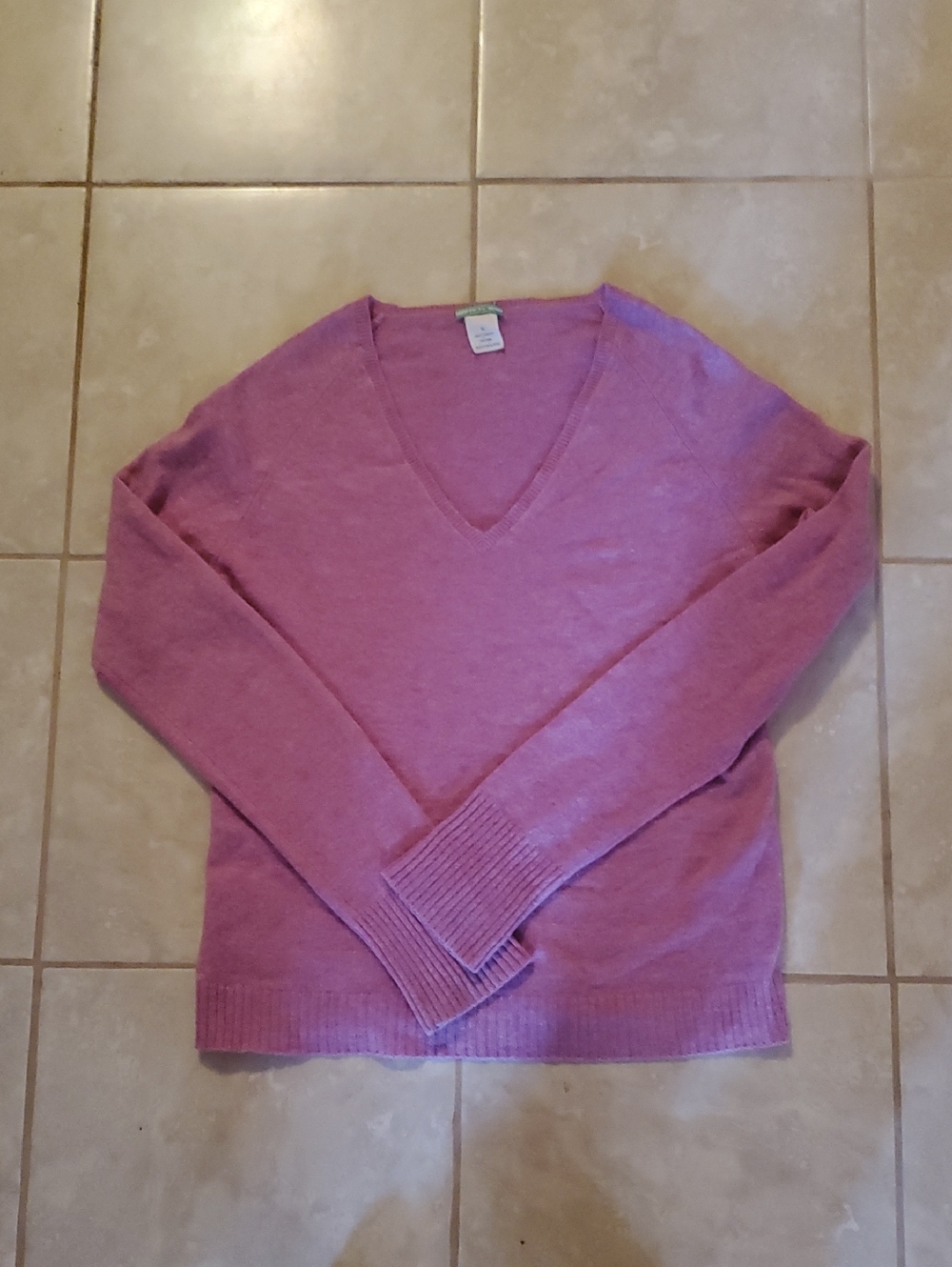 J. Crew V-Neck Sweater in Heathered Mauve